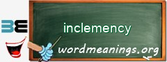 WordMeaning blackboard for inclemency